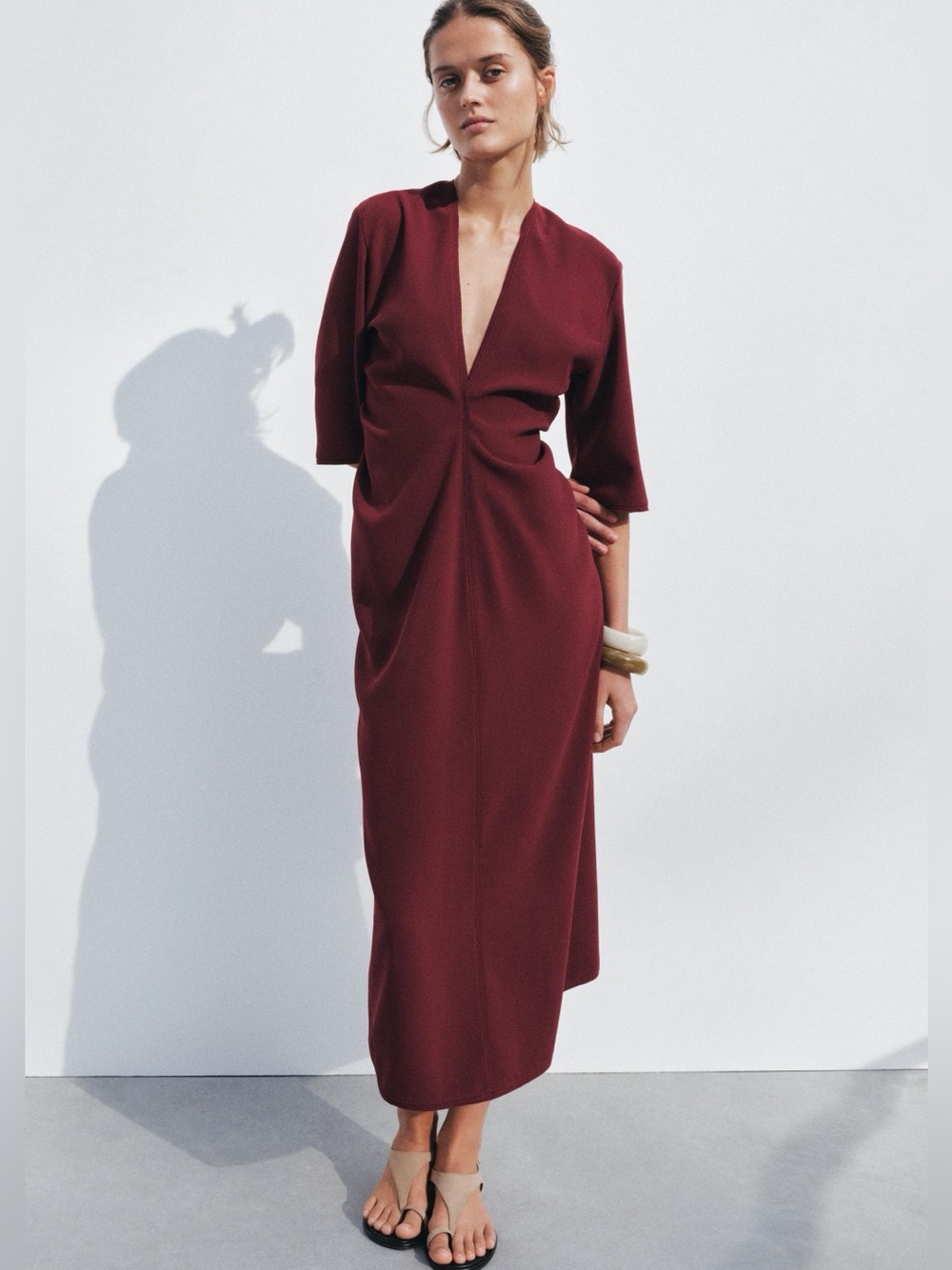 NEW Zara V‑Neck Dress Size Large